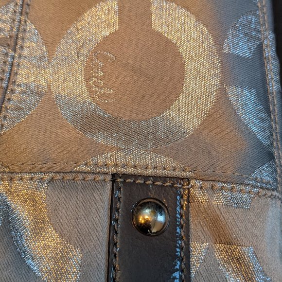 Coach Maggie Signature Madison Op Art Lurex 14426 Purse - Picture 9 of 14